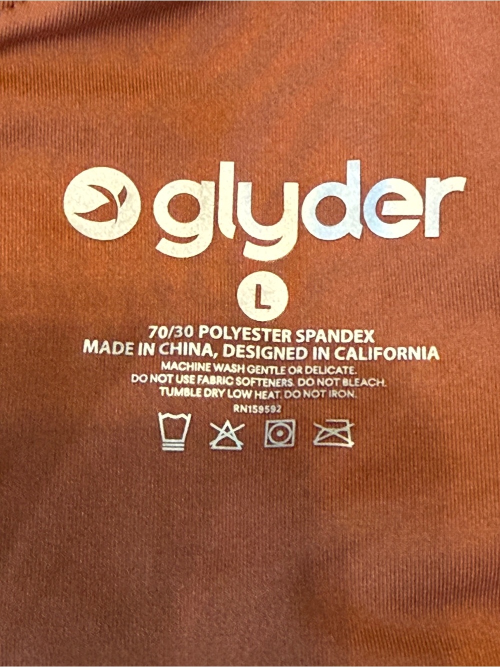 Glyder Rust Orange Sports Bra Cropped Tank Women's Large - Picture 2 of 5